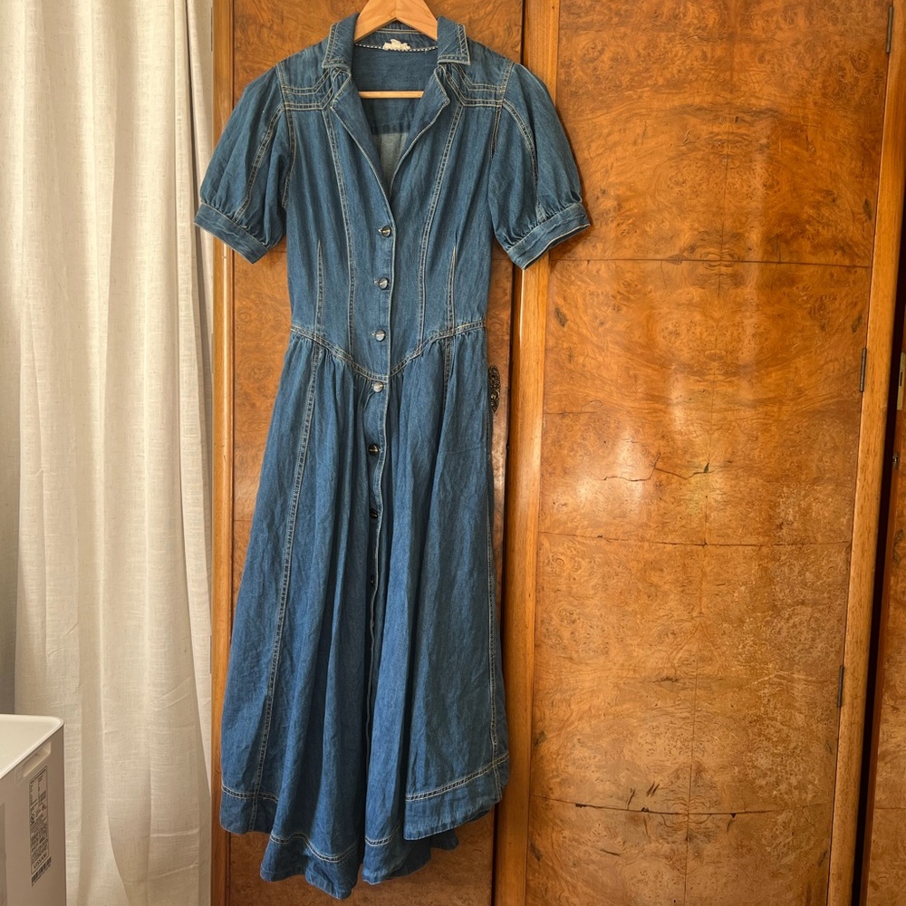 Anthropologie Pilcro Stylish Blue Denim Midi Dress